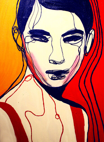 Portrait Colors X – The Mask That Speaks (Original Series – Hand Painted) von Juca Maximo, Malerei kaufen auf Singulart
