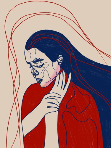 Portrait Colors XXVII — Where She Holds What Hurts (Limited Edition 1/9, Only 9 Worldwide) di Juca Maximo, Pittura in vendita su Singulart