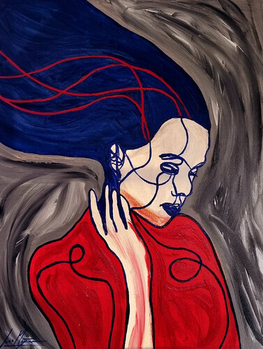 Portrait Colors XIX — The Grace of Withdrawal (Original Series, Hand-Painted) by Juca Maximo, Painting for Sale on Singulart