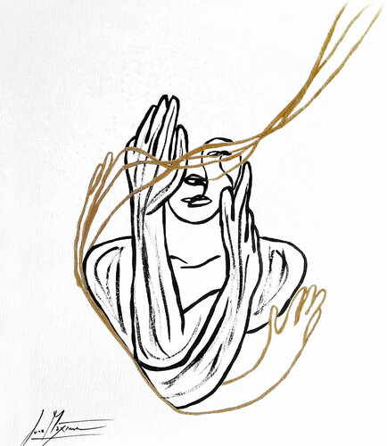Energy IX White – The Gesture of Awakening (Limited Edition 2/9 – Work painted by hand) par Juca Maximo, Autres supports en vente sur Singulart