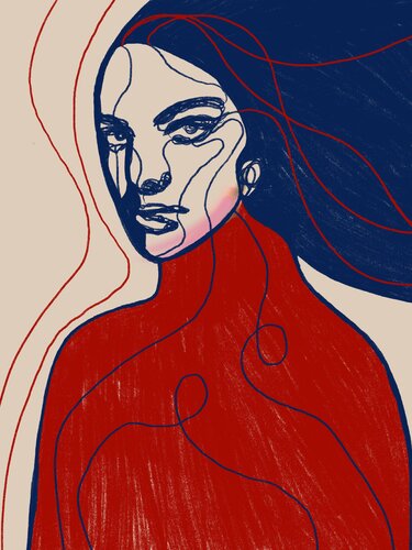Portrait Colors XXXII — The Courage Behind Her Silence (Limited Edition 1/9, Only 9 Worldwide) di Juca Maximo, Pittura in vendita su Singulart