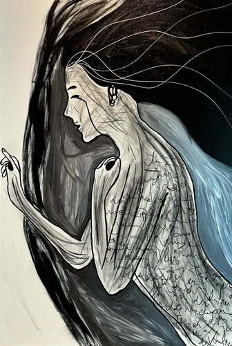 Ink Your Skin XXI — The Words She Carried (Original Series, Hand-Painted Work) von Juca Maximo, Malerei kaufen auf Singulart