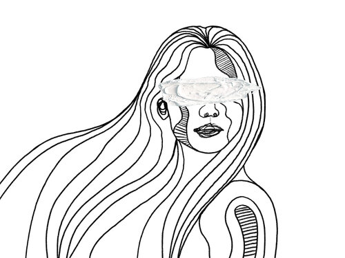 Traces XXV – The Silence Beneath Her Eyes (Limited Edition 1/9 – Work painted by hand) de Juca Maximo, Pintura a la venta en Singulart