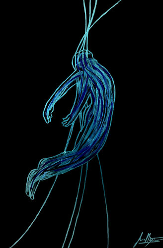 Gravity VIII — Blue Descent (Limited Edition 2/9, Only 9 Worldwide) di Juca Maximo, Pittura in vendita su Singulart