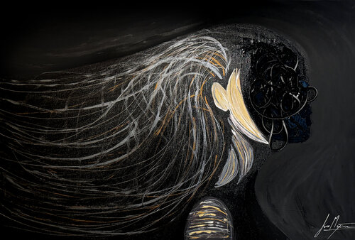 Absence XII – The Weight of Silence | Original Hand-Painted di Juca Maximo, Altri media in vendita su Singulart