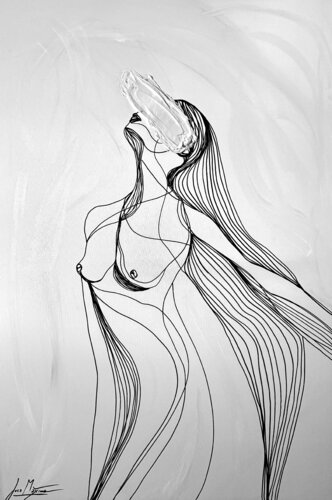 Traces XXIII – Embrace of the Unseen (Original Series – Hand Painted) di Juca Maximo, Altri media in vendita su Singulart