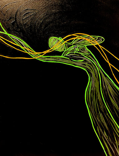 Energy XX – The Unseen Flow (Original) – Hand-Painted Work di Juca Maximo, Pittura in vendita su Singulart