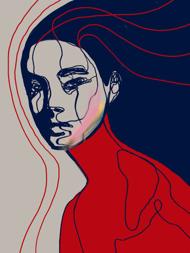 Portrait Colors XIV – The Quiet Horizon (Limited Edition 1/9 - Work painted by hand) von Juca Maximo, Malerei kaufen auf Singulart