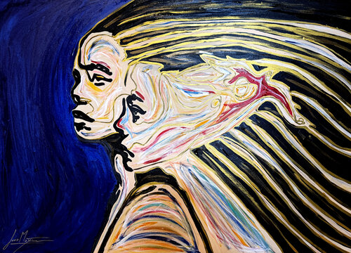 Duo II — Where Two Souls Break Into Light (Original) de Juca Maximo, Pintura a la venta en Singulart