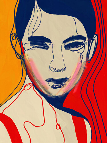 Portrait Colors X – Where Emotion Touches the Surface (Limited Edition 3/9 – Work painted by hand) par Juca Maximo, Peinture en vente sur Singulart
