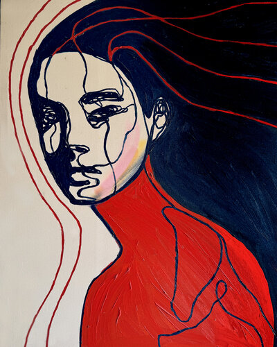 Portrait Colors XIV – Where Silence Moves (Original Series – Hand Painted) von Juca Maximo, Malerei kaufen auf Singulart