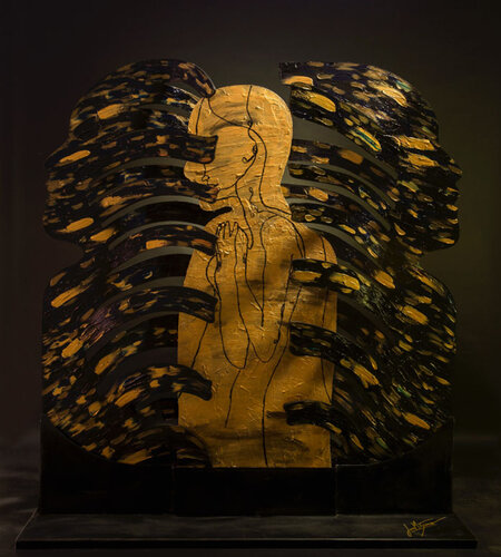 Duality – When Two Selves Speak at Once van Juca Maximo, Beeldhouwwerk te koop op Singulart