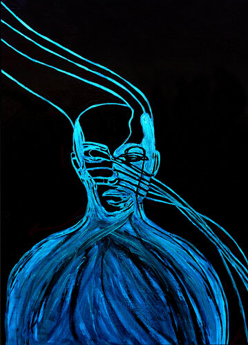 Gravity V – The Weight of Words Left Unspoken (Original Series – Hand Painted) par Juca Maximo, Peinture en vente sur Singulart