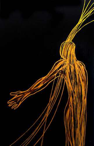 Gravity VII – The Pull of Becoming (Original Series – Hand Painted) par Juca Maximo, Peinture en vente sur Singulart
