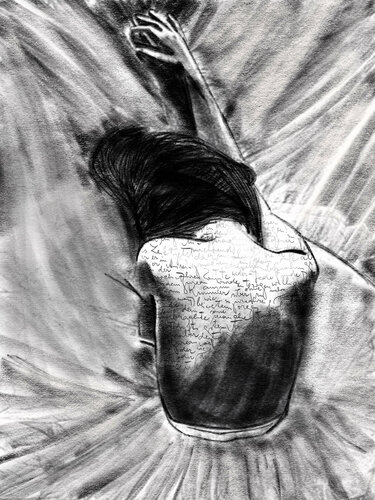 Ink Your Skin I - Written Across Her Spine (Limited Edition – Hand-Finished 5/9) van Juca Maximo, Schilderij te koop op Singulart