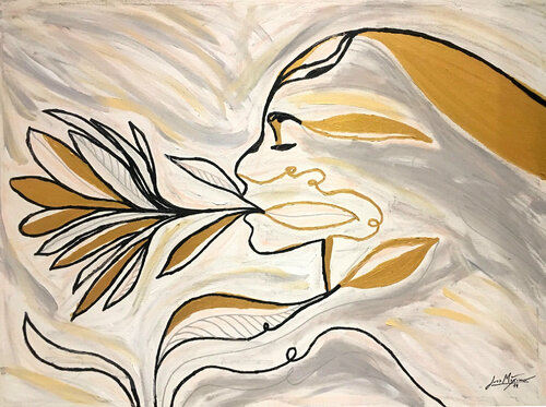 Rose II – The Bloom of Silence (Original Series – Hand Painted 1/1) par Juca Maximo, Peinture en vente sur Singulart