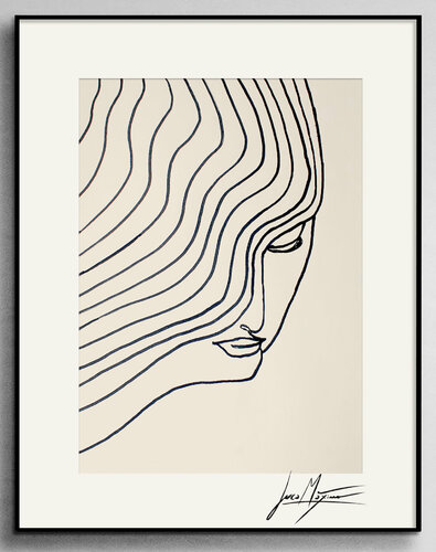 Sketch n77 – The Weight of Calm (Original Series – Hand Painted 1/1) par Juca Maximo, Dessin en vente sur Singulart