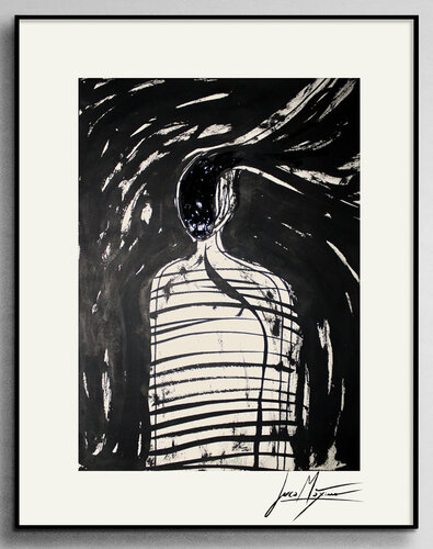Sketch n80 – The Collapse Inside (Original Series – Hand Painted 1/1) par Juca Maximo, Dessin en vente sur Singulart