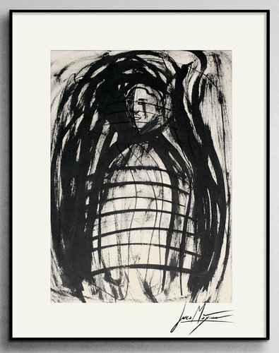 Sketch n81 – Where Shadows Speak (Original Series – Hand Painted 1/1) di Juca Maximo, Disegno in vendita su Singulart