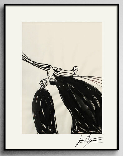 Sketch n82 – The Weight of Goodbye (Original Series – Hand Painted 1/1) par Juca Maximo, Dessin en vente sur Singulart