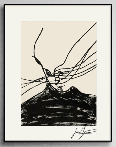 Sketch Gravity n2 – The Pull of Silence (Original Drawing – Hand Painted 1/1) di Juca Maximo, Disegno in vendita su Singulart