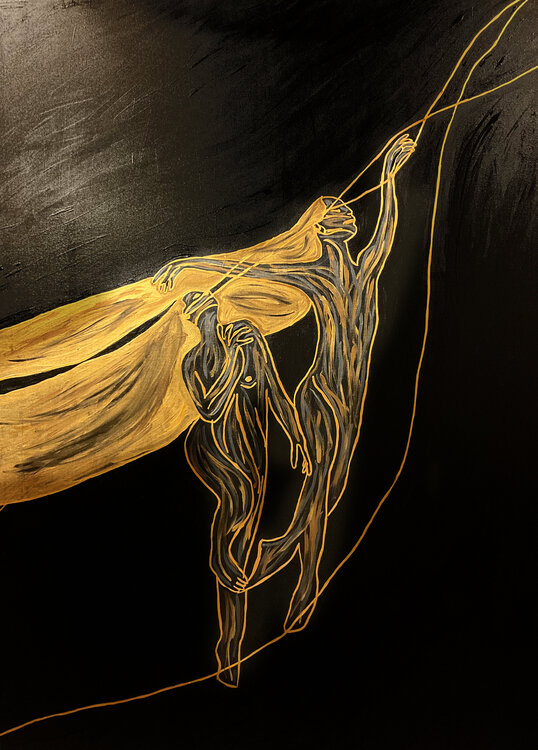 Energy VI – Reaching the Invisible Thread (Original Series – Hand Painted) Juca Maximo