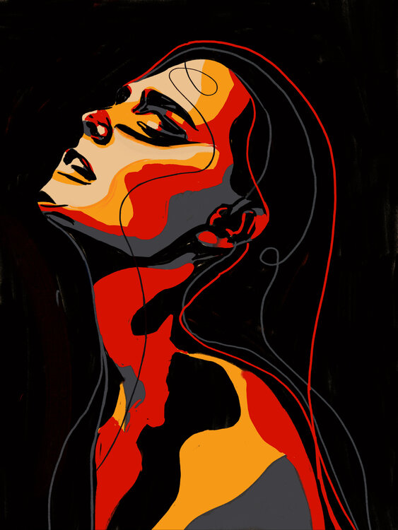 Intense III – She Rises Through the Fire | Limited Edition 1/9 – Hand-Painted Juca Maximo