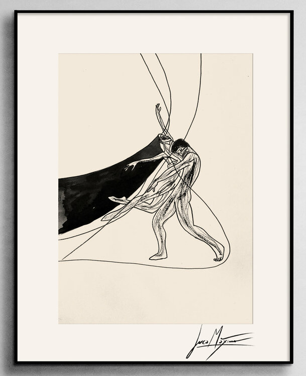 Sketch n15 – Pulling Through the Shadow (Original Drawing – Hand Painted 1/1) Juca Maximo