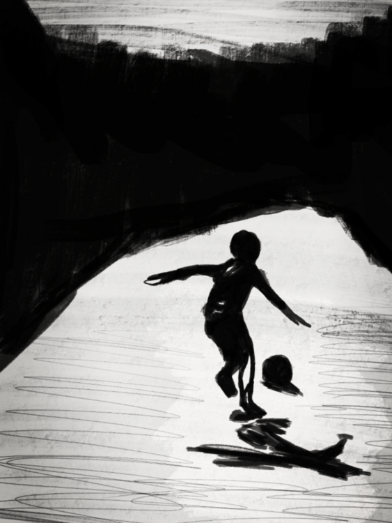 Dance III – The Child and the Shadow (Limited Edition 1/9 – Work painted by hand) Juca Maximo