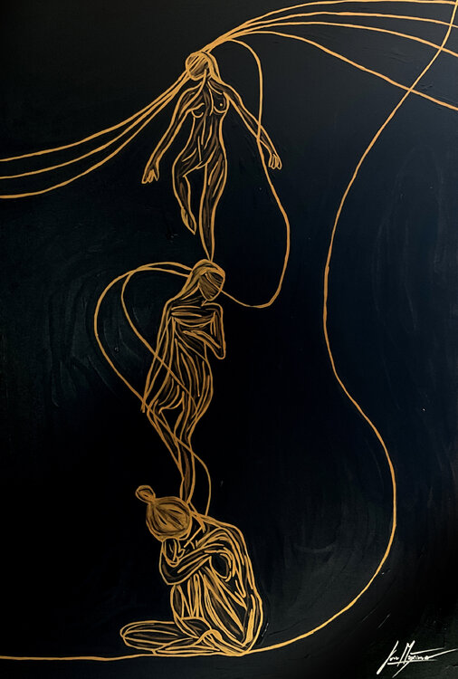 Energy I – The Vertical Thread of Becoming (Limited Edition 1/9 – Work painted by hand) Juca Maximo