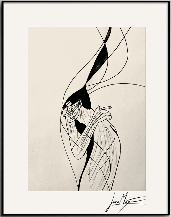 Sketch n37 – She Touched What Couldn’t Be Said (Original Drawing – Hand Painted 1/1) Juca Maximo
