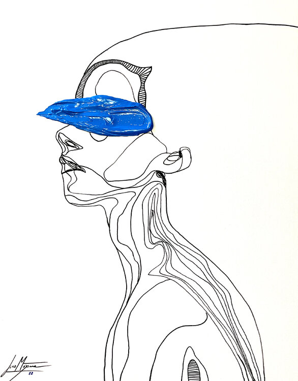 Traces VII Blue – Where Silence Becomes Color | Original Hand-Painted) Juca Maximo