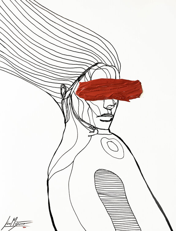 Traces X – The Red Veil of Silence (Original Series – Hand Painted) Juca Maximo