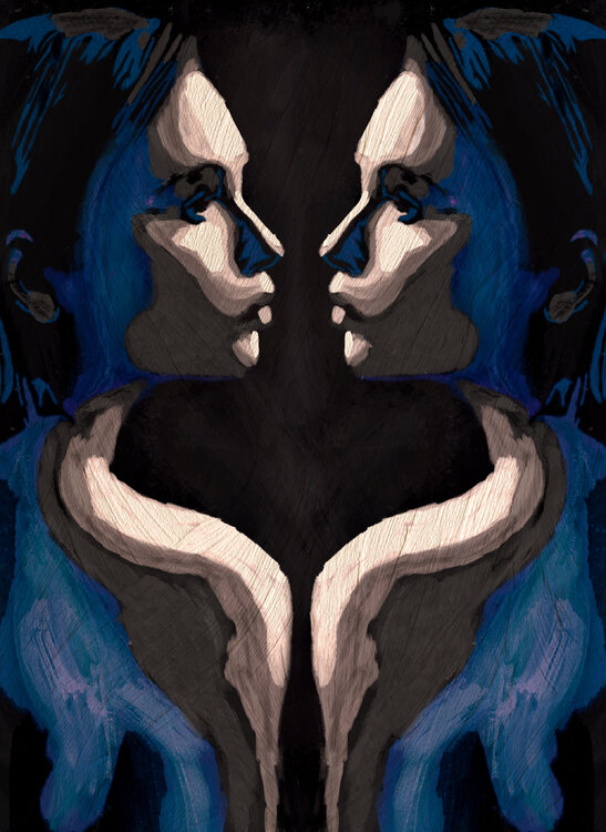 Blue I – The Mirror Between Us (Limited Edition 1/9 – Work painted by hand) Juca Maximo