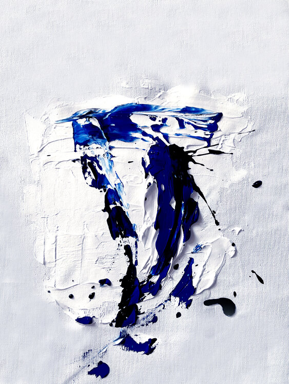 Unconscious II – Textured Emotional Abstraction in Deep Blue (Original Series – 1/1) Juca Maximo