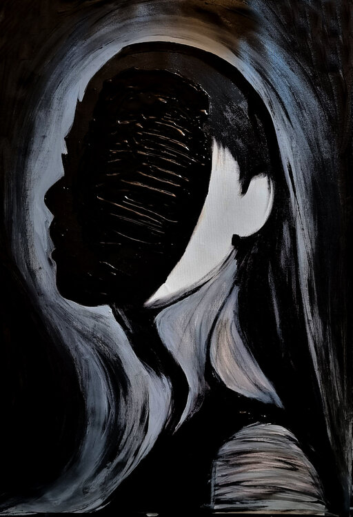 Absence II – Her Face Was Never Hers (Original Series – Hand Painted) Juca Maximo