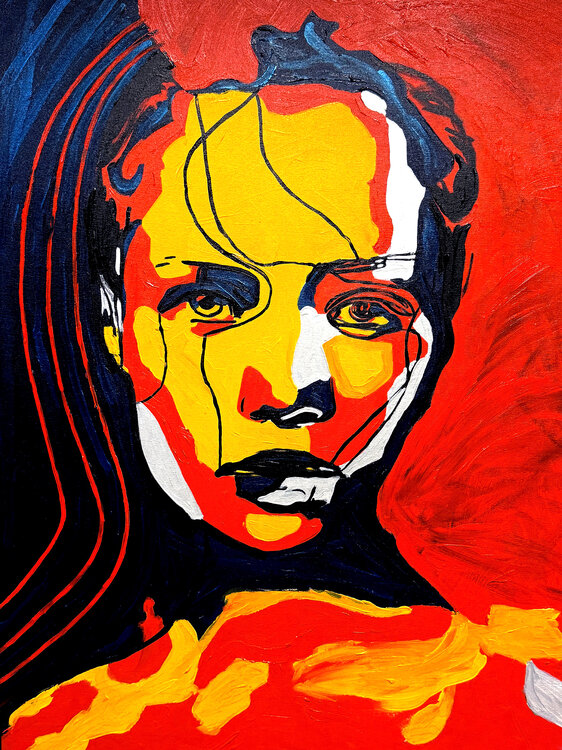 Portrait Colors V – The Fire Behind the Eyes (Original Series – Hand Painted) Juca Maximo