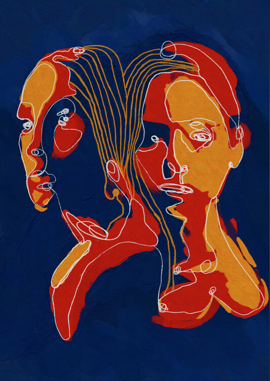 Portrait Colors VII – Mirror of Unspoken Dialogues (Original Series – Hand Painted) Juca Maximo