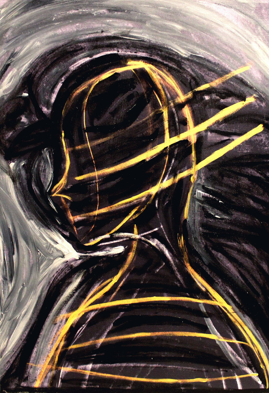 Absence XI – Golden Lines of Silence (Original Series – Hand Painted) Juca Maximo Andere Medien zu verkaufen