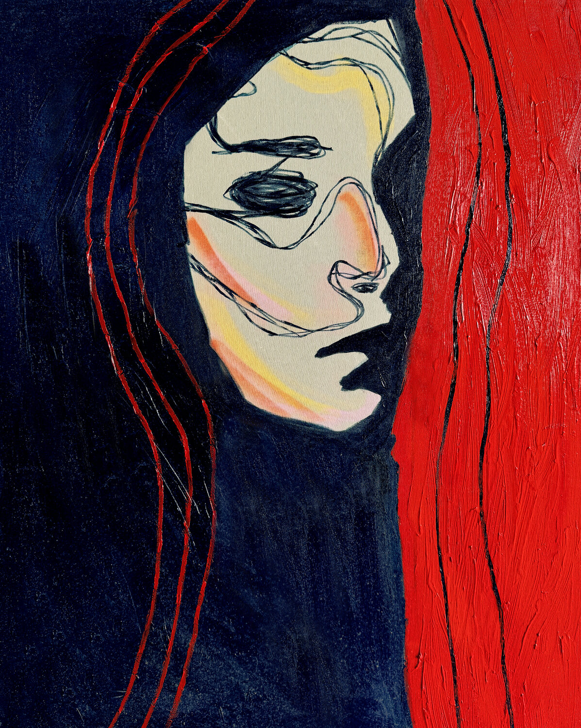 Portrait Colors II – Silent Flame in Contrast (Original Series – Hand Painted) Juca Maximo Originalgemälde zu verkaufen