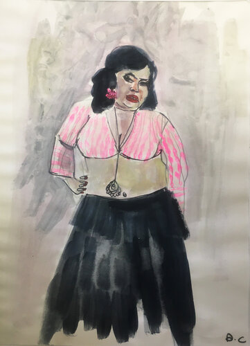 Old gipsy queen by Aliénor de Cellès, 종이 for Sale on Singulart
