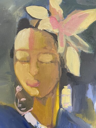 Fleur nocturne van Aliénor de Cellès, Schilderij te koop op Singulart