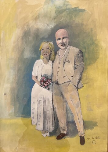 Les mariés par Aliénor de Cellès, Peinture en vente sur Singulart