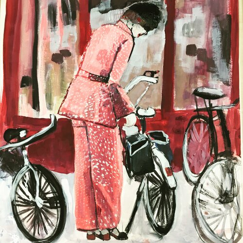 Style and bicycle par Aliénor de Cellès, Œuvre sur papier en vente sur Singulart