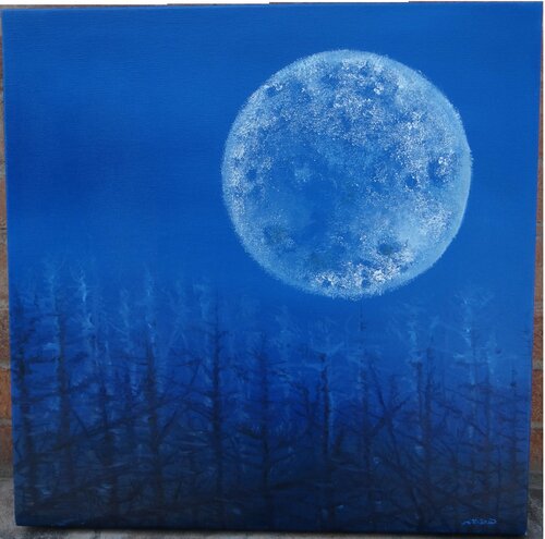 La luna e la terra bruciata van Carlotta Mantovani, Schilderij te koop op Singulart