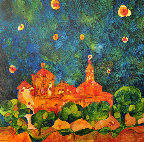 © Monasterio de Poblet azulado por estrellas. Richard Martin