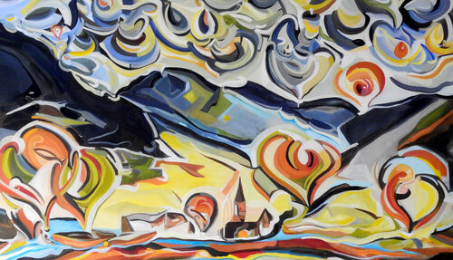 © Avalon’s last balloon ride van Richard Martin, Schilderij te koop op Singulart