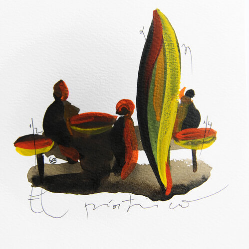 © CURV 613 - Café en el Pórtico van Richard Martin, Werk op papier te koop op Singulart