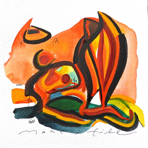 © CURV 615 - Mare i fill - Mother and son by Richard Martin, Work on Paper for Sale on Singulart