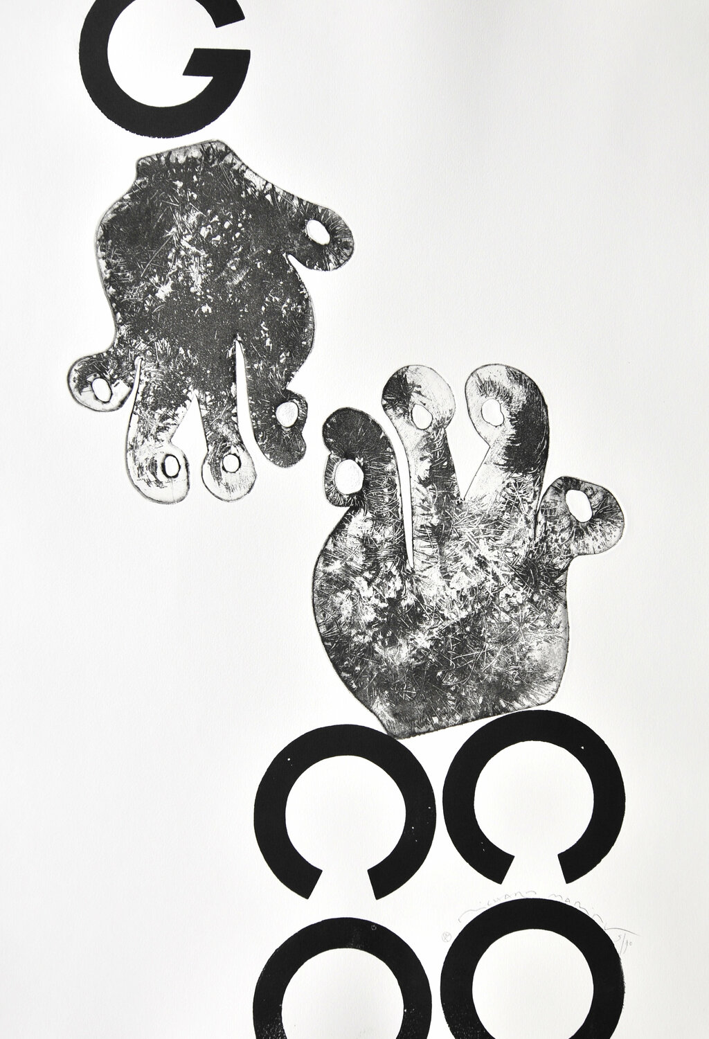 © Las Manos - Les Mans - Les Mains - The Hands - Curvisme 424 Richard Martin Werk auf Papier zu verkaufen